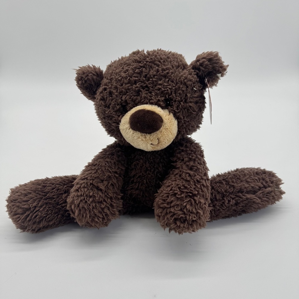 Gund Fuzzy Teddy Bear 320115 Chocolate Brown Shaggy Plush Floppy Arms 13.5 inch